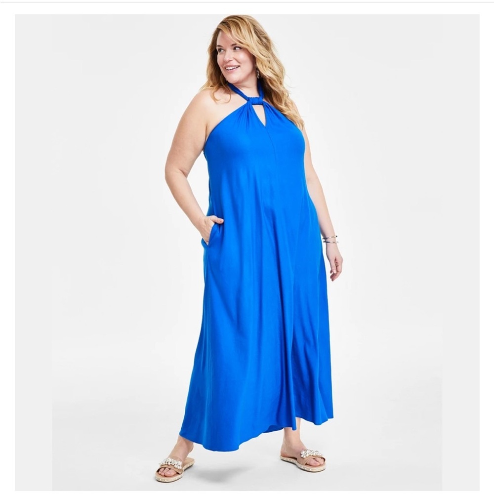 INC International Concepts Blue Strapless Dress NWOT